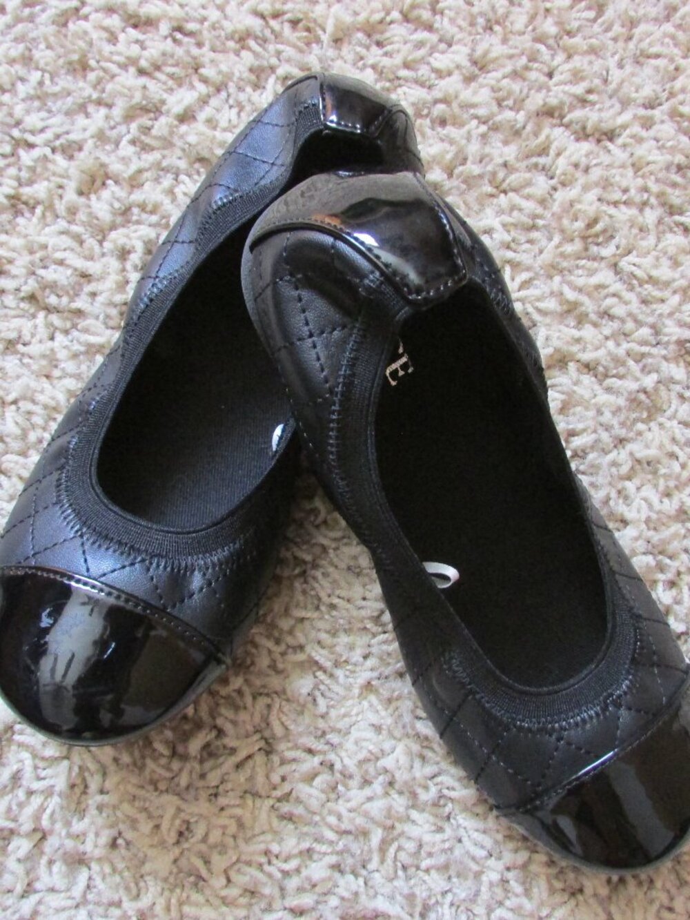 NEW Place Girls 1 Black Faux Patten Toe Slip On Dress Shoes